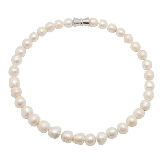 Girl With A Pearl White Bam Bam Single Stand Necklace - The French Shoppe