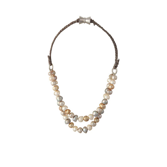 Short Bombay Necklace in Multi-Gray