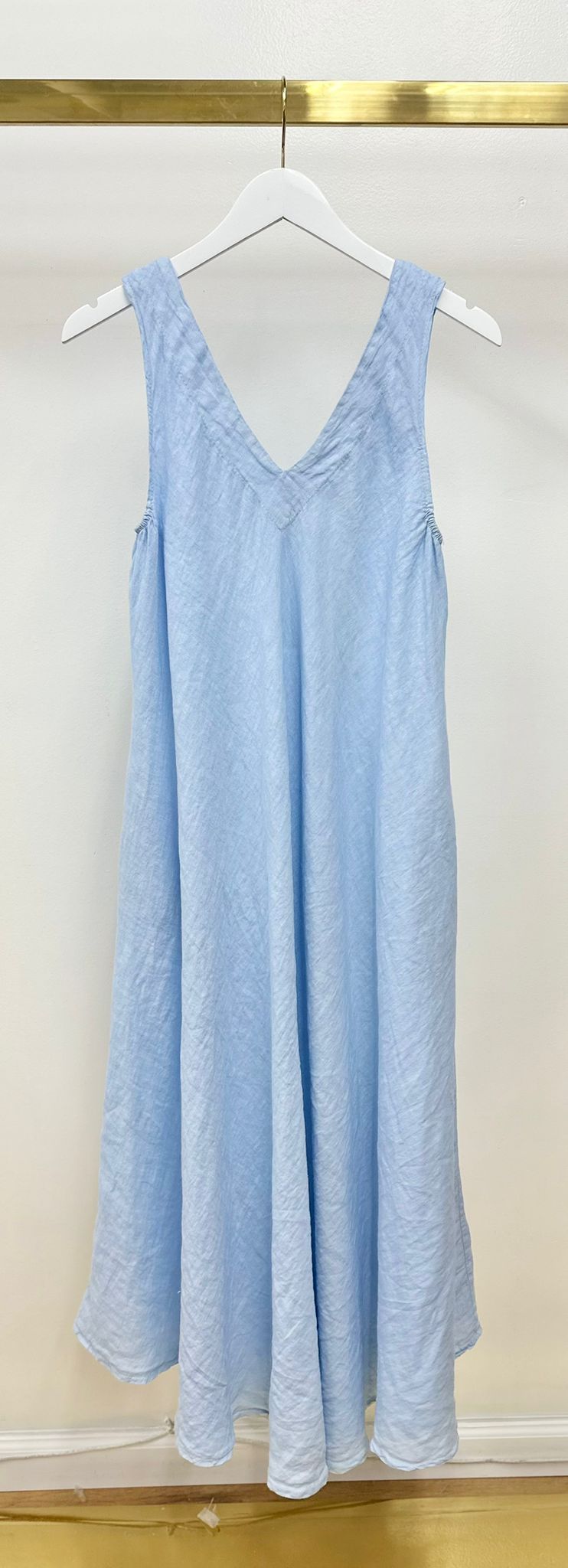 Linen V Neck Tank Dress