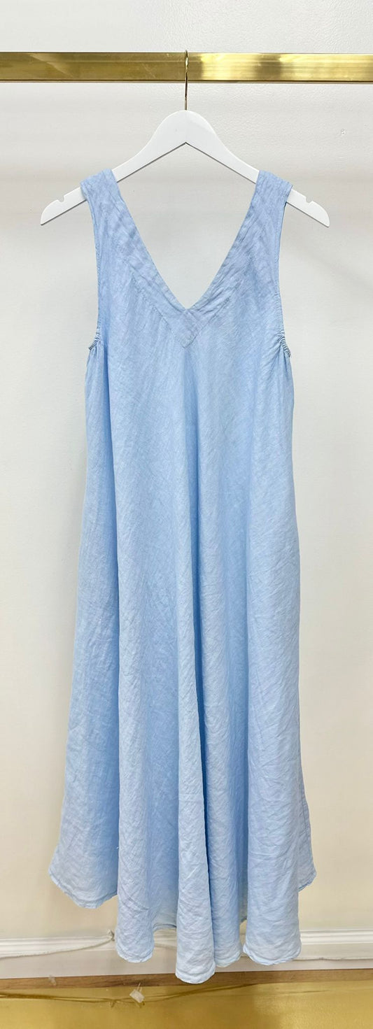 Linen V Neck Tank Dress