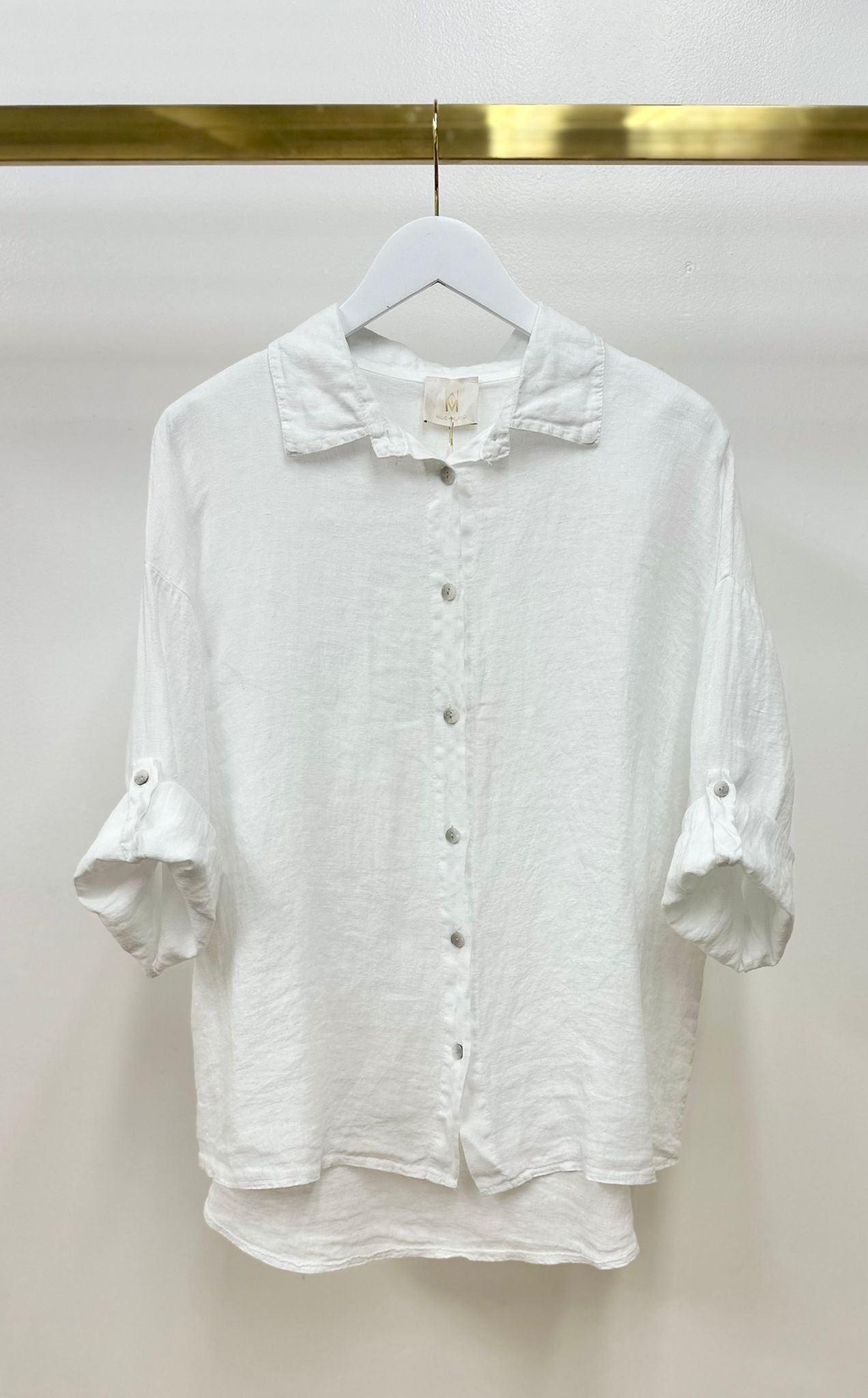 Linen Button Up Long Sleeve Shirt