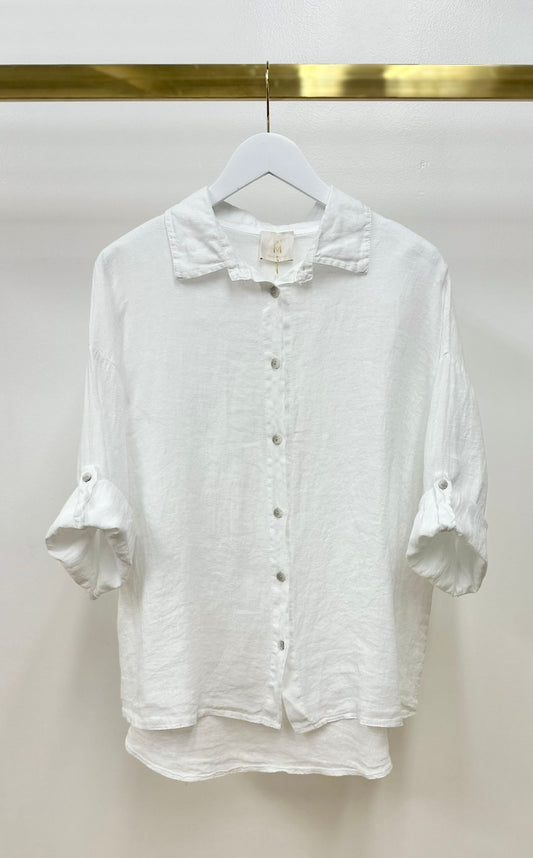Linen Button Up Long Sleeve Shirt