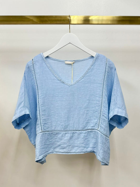Linen V Neck Top