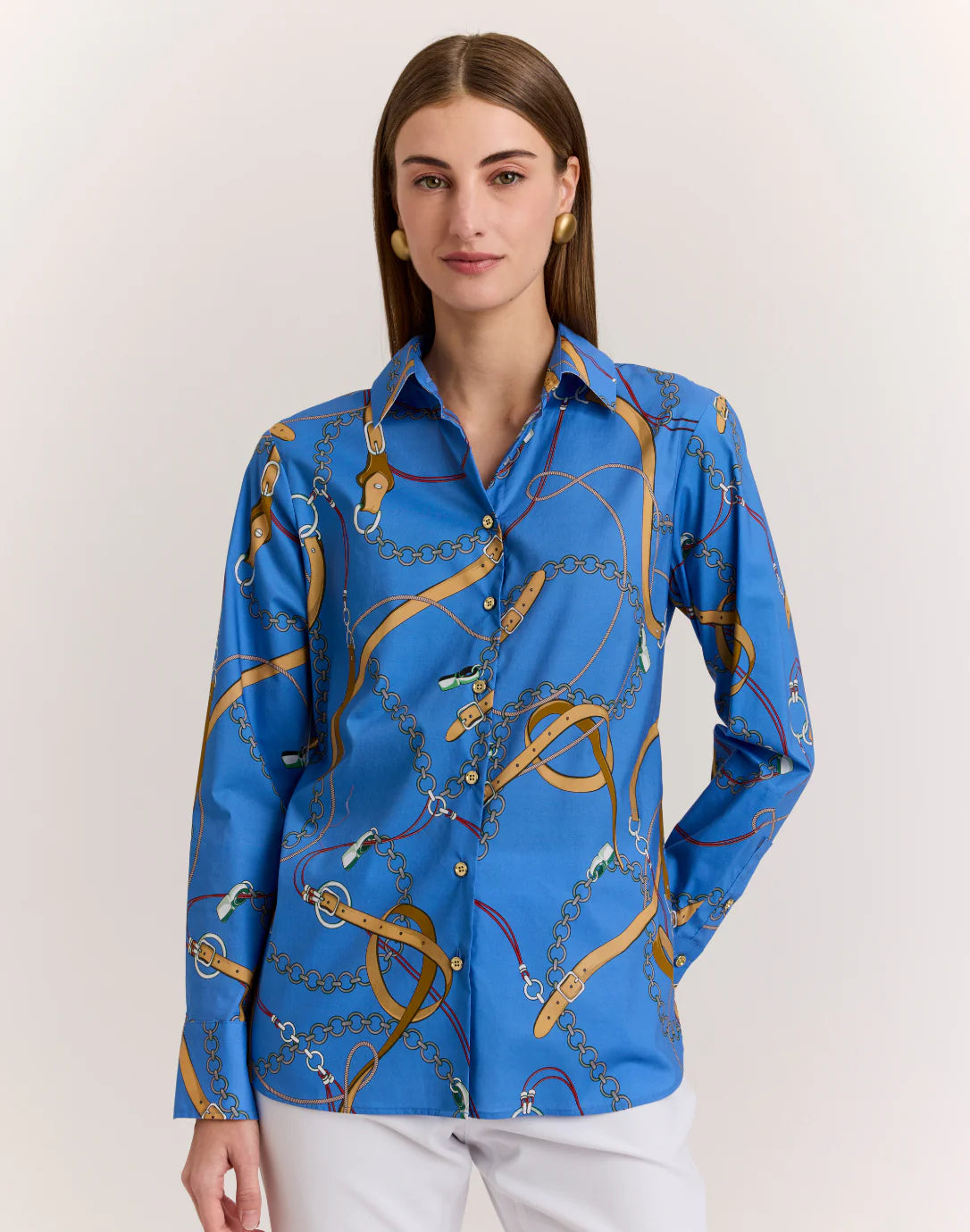 Margot Long Sleeve Medley Chain Print Shirt