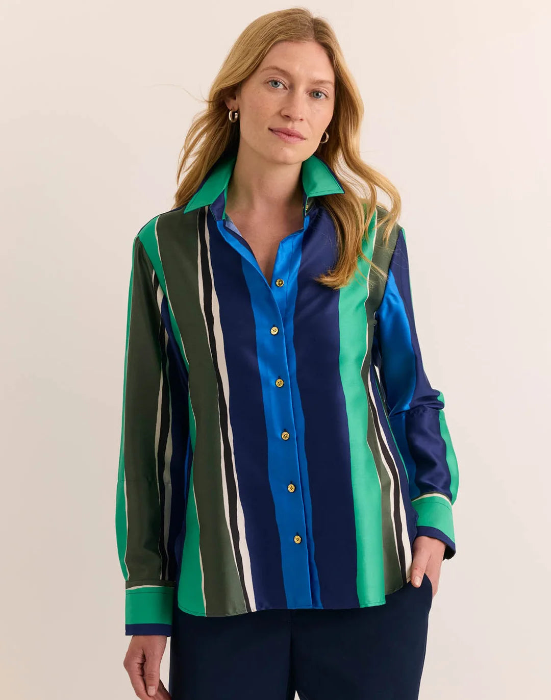 Margot Long Sleeve Abstract Stripe Shirt