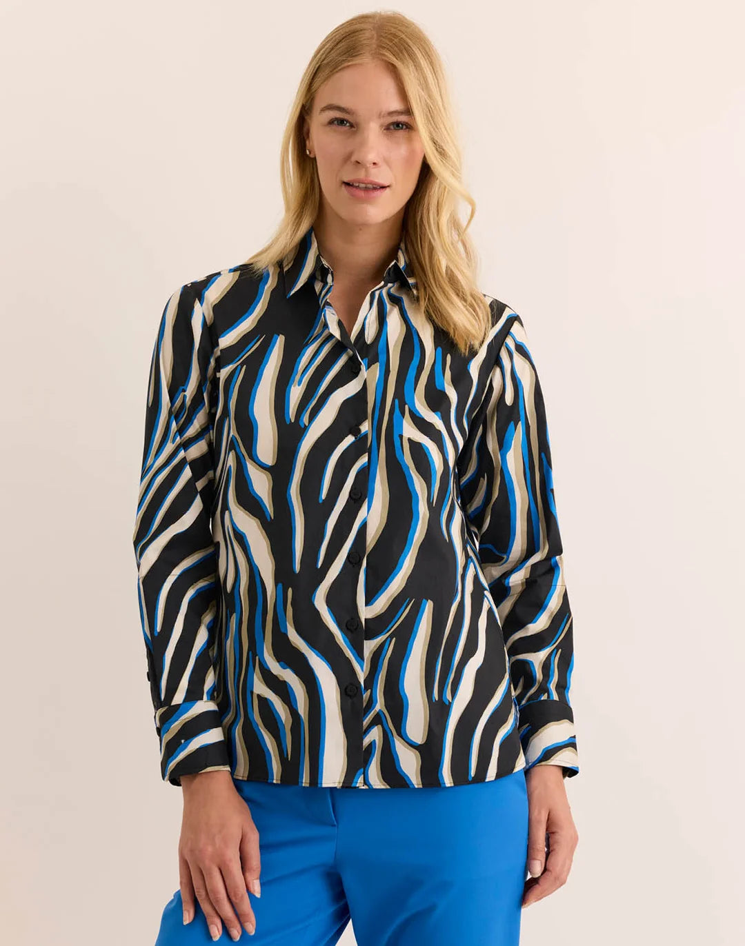 Margot Long Sleeve Abstract Zebra Shirt