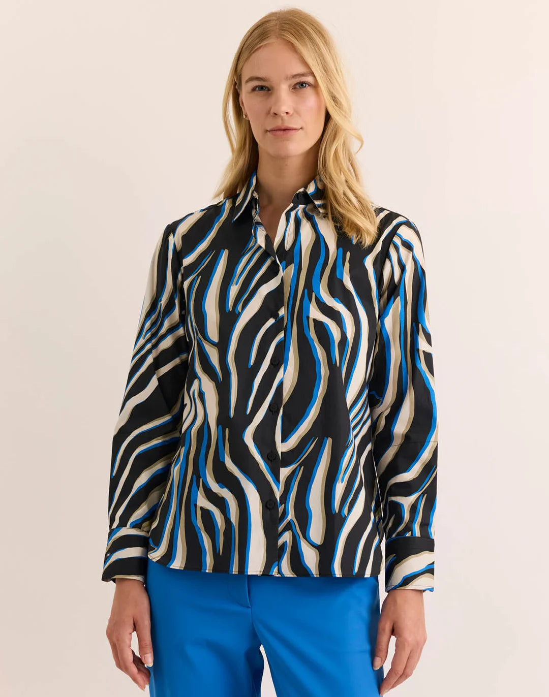 Margot Long Sleeve Abstract Zebra Shirt