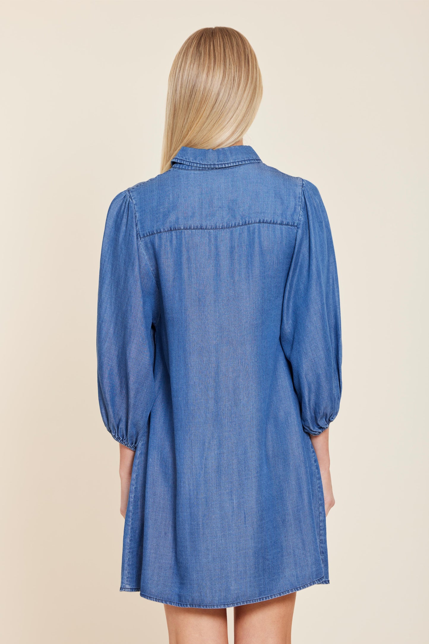 Denim Exaggerated Sleeve Dress