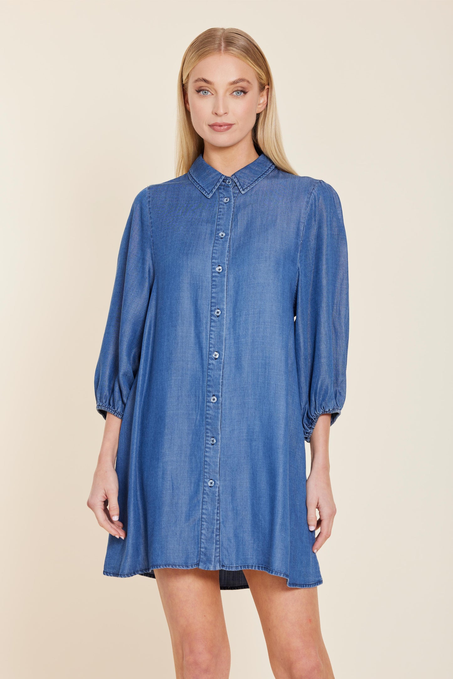 Denim Exaggerated Sleeve Dress