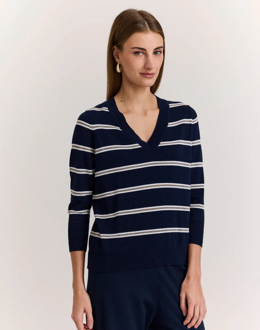 Stella 3/4 Sleeve Stripe Sweater