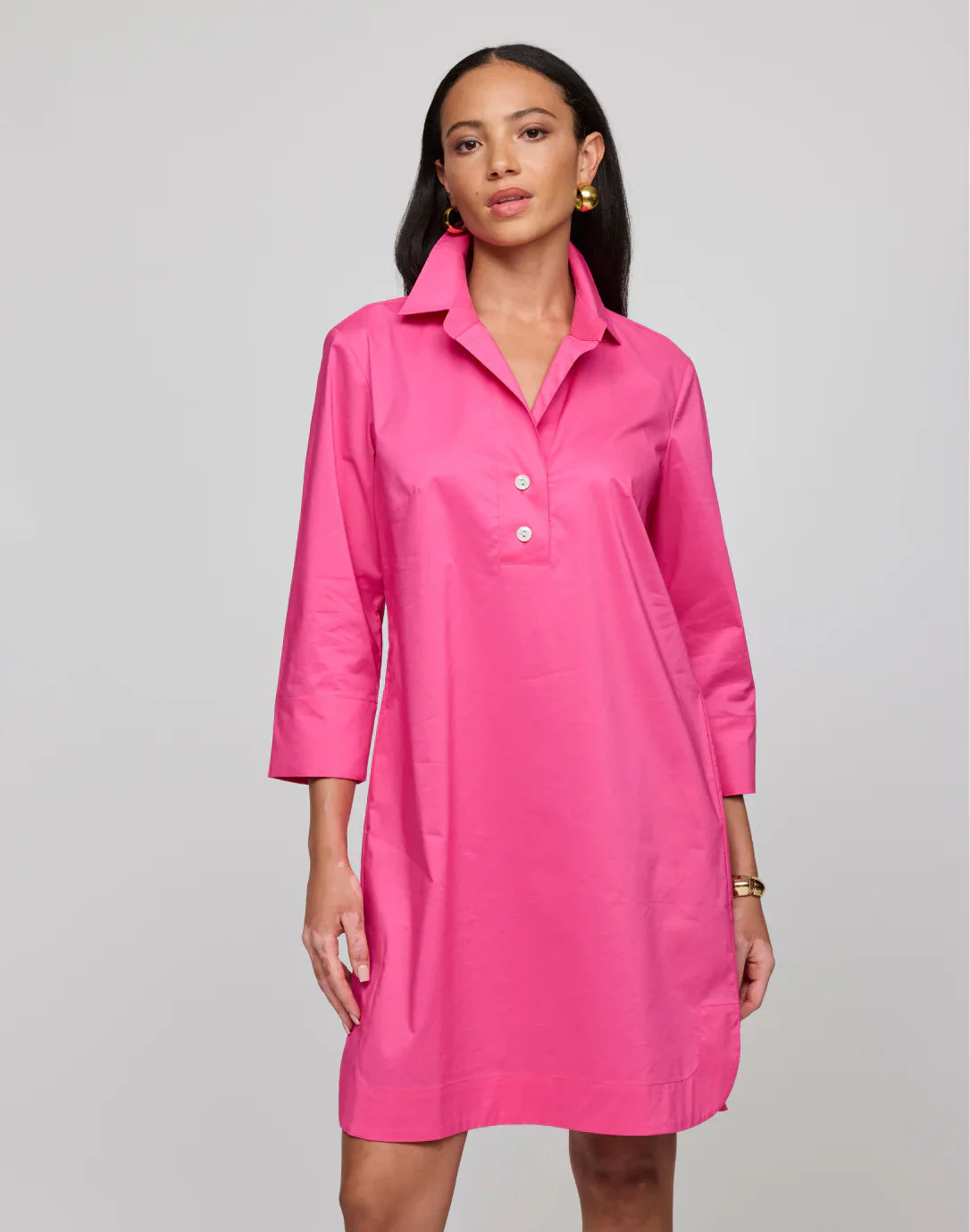 3/4 Sleeve Aileen Dress - Small / Hot Pink - Dress