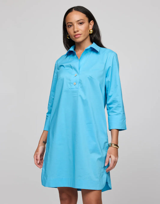 3/4 Sleeve Aileen Dress - XS / Ceramic Blue - Dress