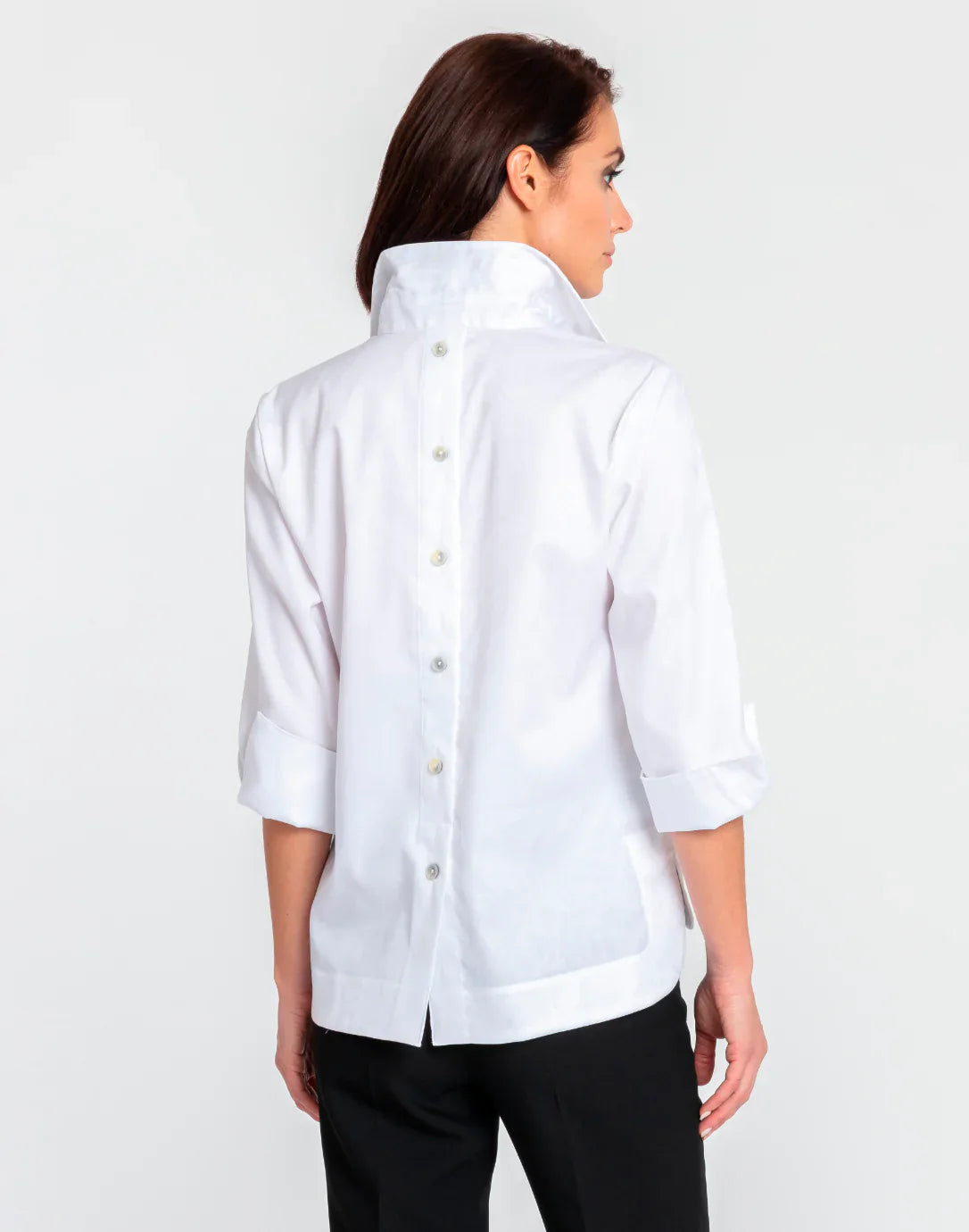 3/4 Sleeve Aileen Top in White - Tops-Woven/Blouses