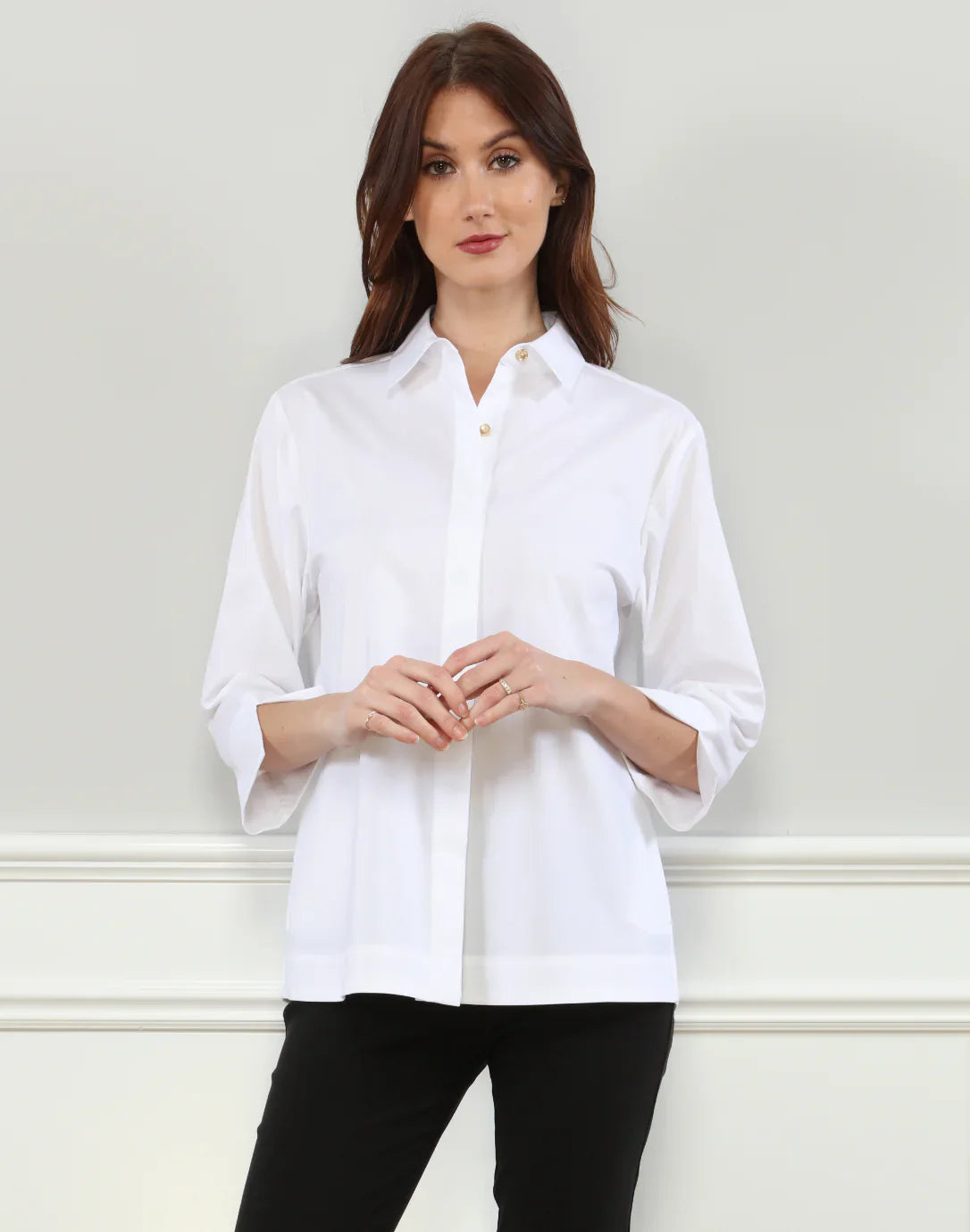 3/4 Sleeve Xena Blouse - Small / White - Tops-Woven/Blouses
