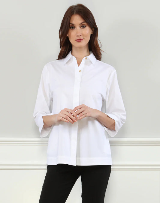 3/4 Sleeve Xena Blouse - Small / White - Tops-Woven/Blouses