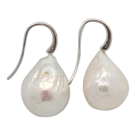 Silver Edison Pearl Drop Earrings