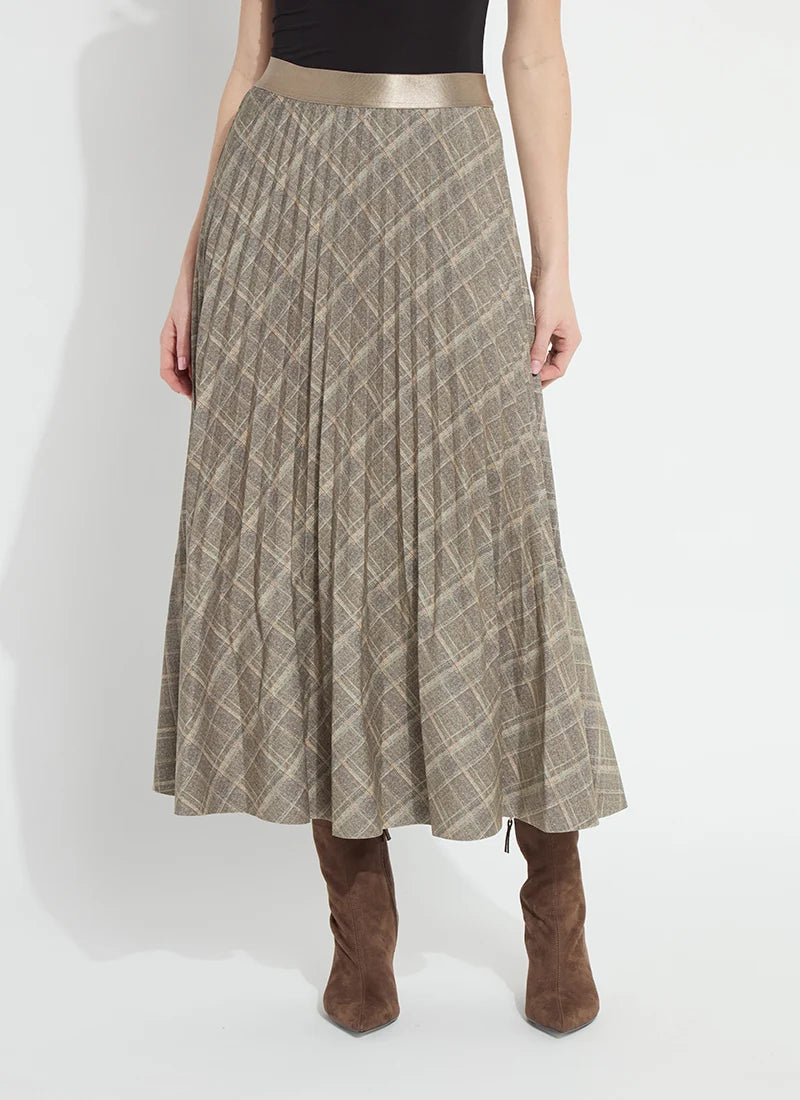 Sabrina Ponte Pleated Midi Skirt