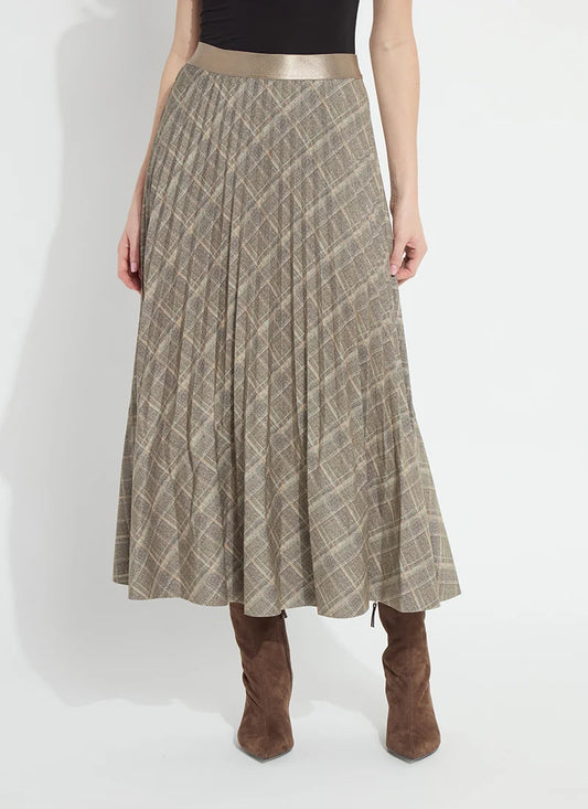 Sabrina Ponte Pleated Midi Skirt