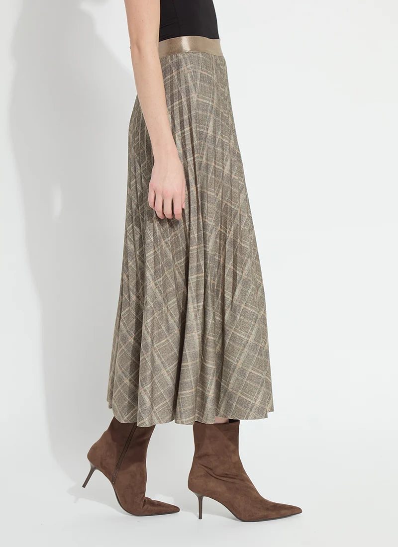 Sabrina Ponte Pleated Midi Skirt