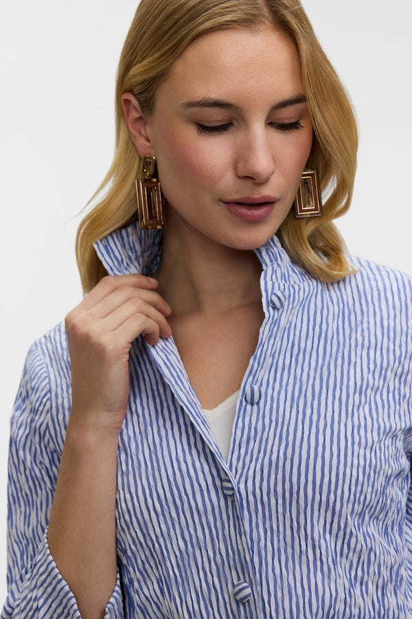 Carolina Crinkle Jacquard 3/4 Sleeve Shirt Jacket