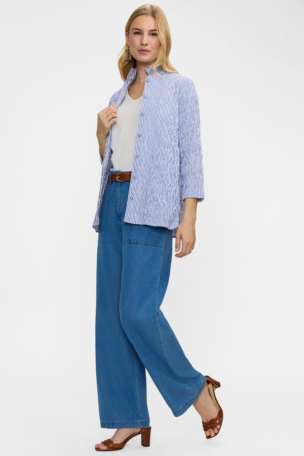 Carolina Crinkle Jacquard 3/4 Sleeve Shirt Jacket