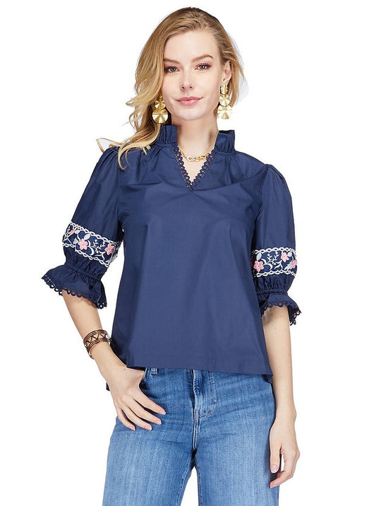 Floral Cuff Blouse