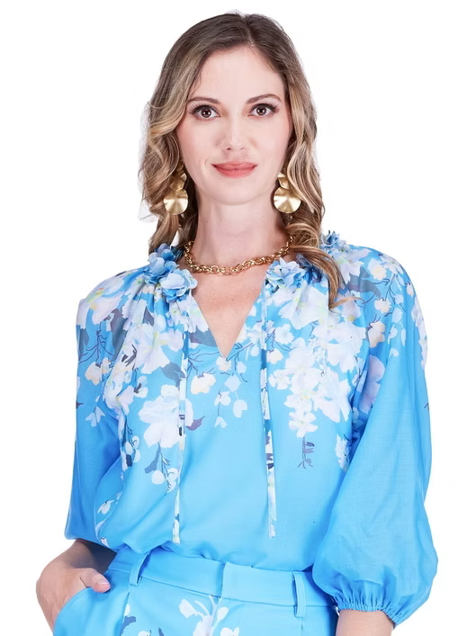 Dimensional Flowers Top