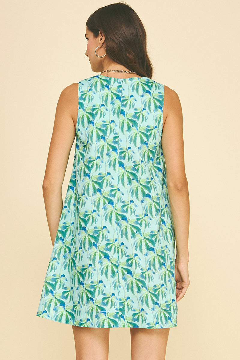Tropical Print A-line mini dress