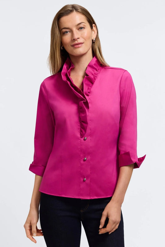 Edith 3/4 Sleeve Ruffle Shirt