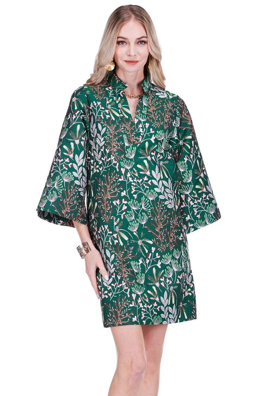 Evergreen Bell Sleeve Caftan Dress