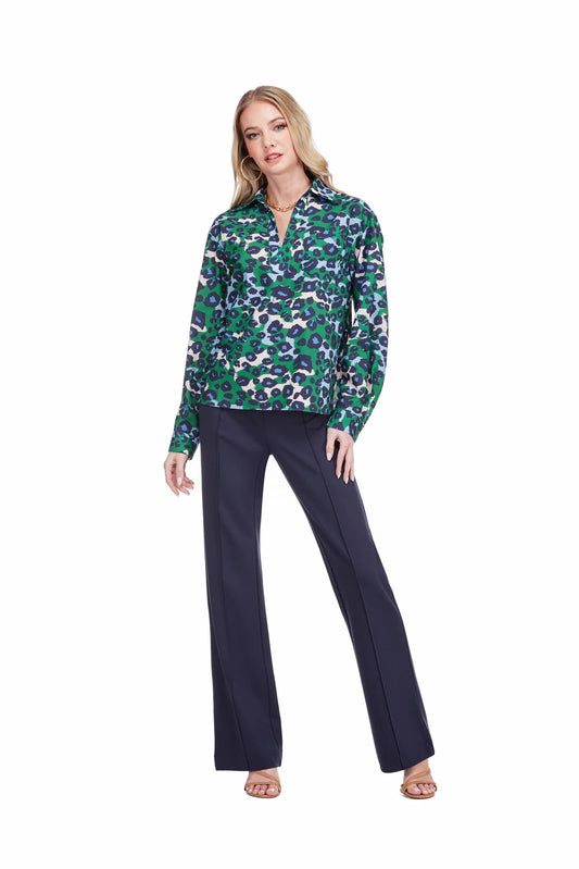 Emerald Leopard Print Blouse