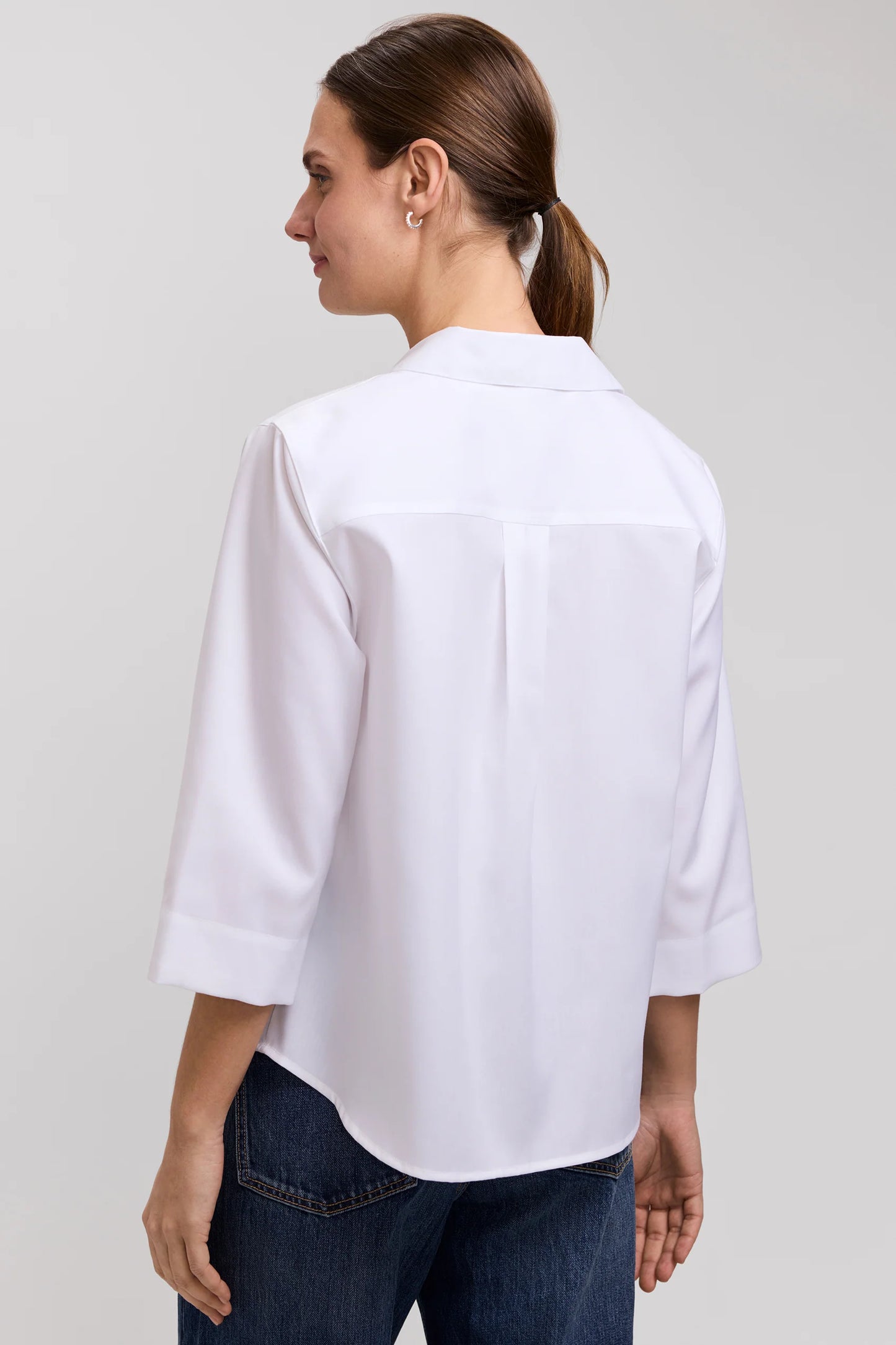 Cleo Cotton Twill 3/4 Sleeve Popover Shirt