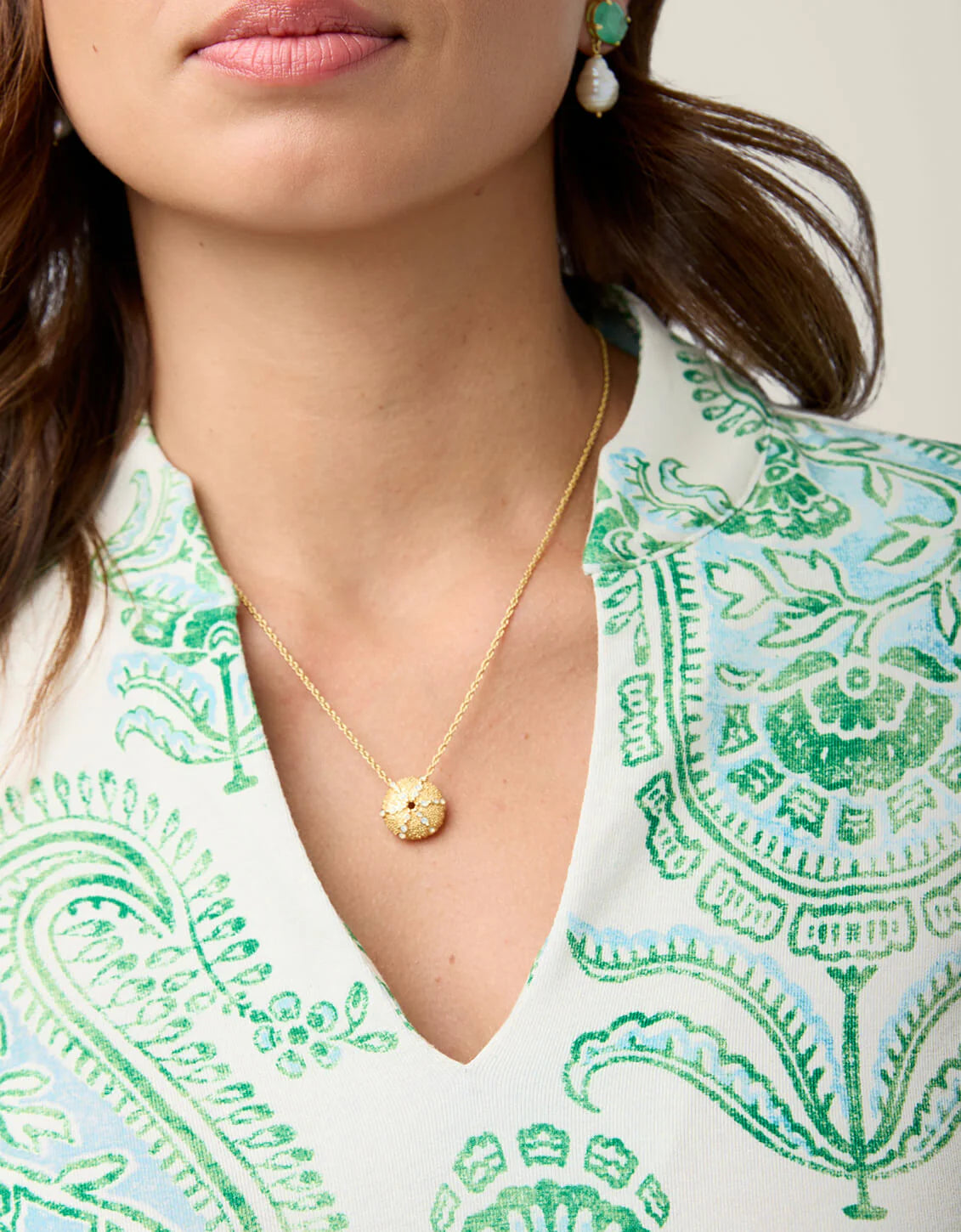 Kit Jersey Dress Flagler Paisley Green