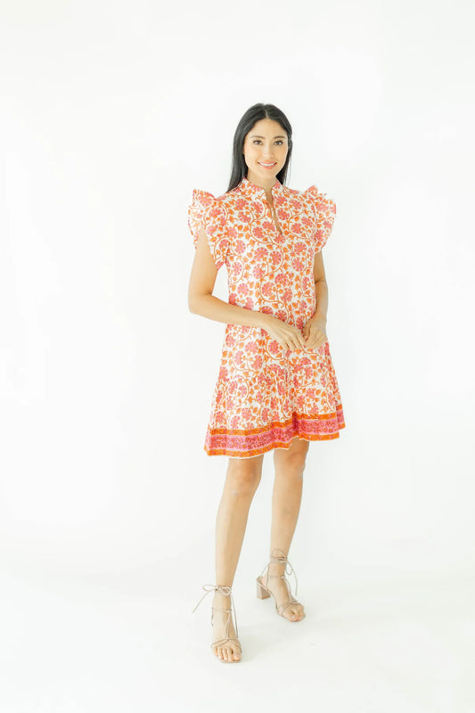 Lillie Dress in Tigerlily - The French Shoppe