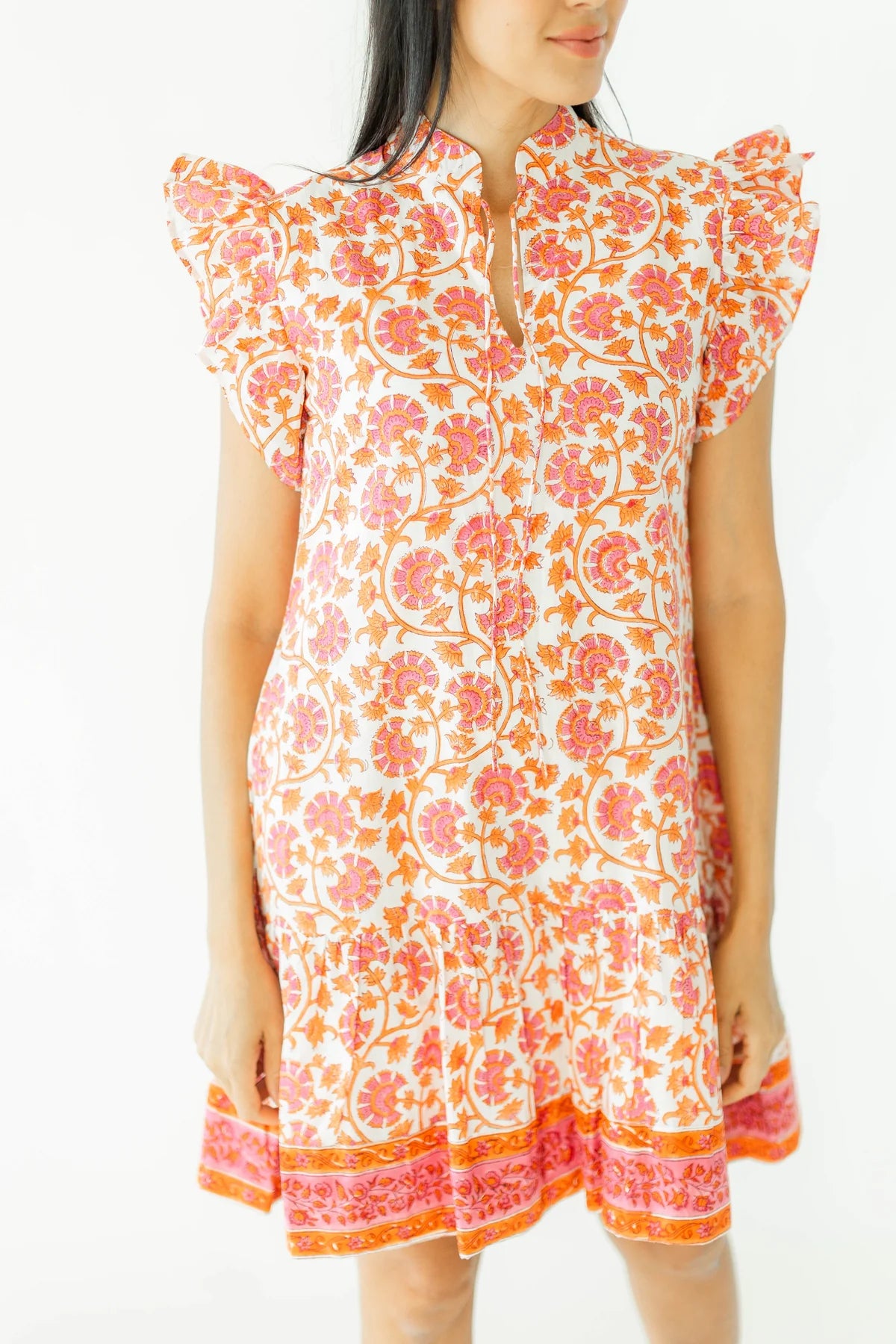 Lillie Dress in Tigerlily - The French Shoppe