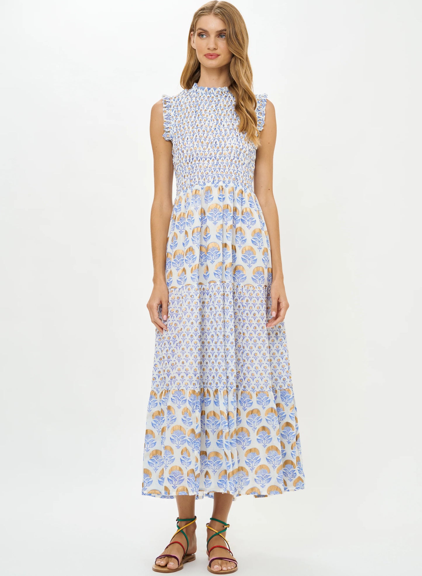 Sleeveless Smocked Maxi
