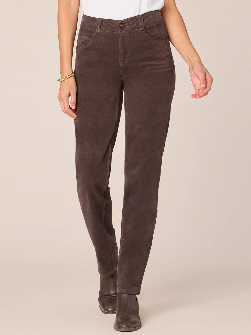 "Ab"solution® Mid-Rise Corduroy Straight Leg Pants