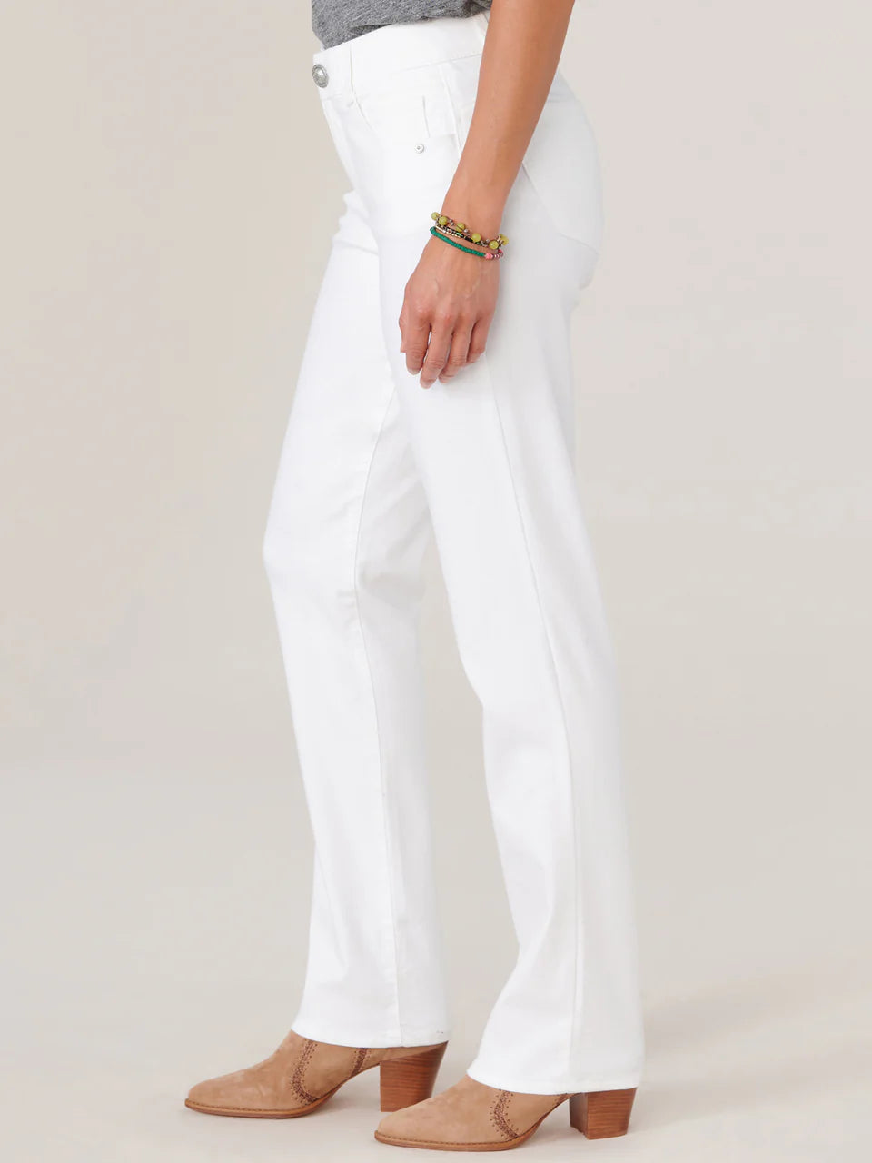 "Ab"solution® Booty Lift Straight Leg White Jeans