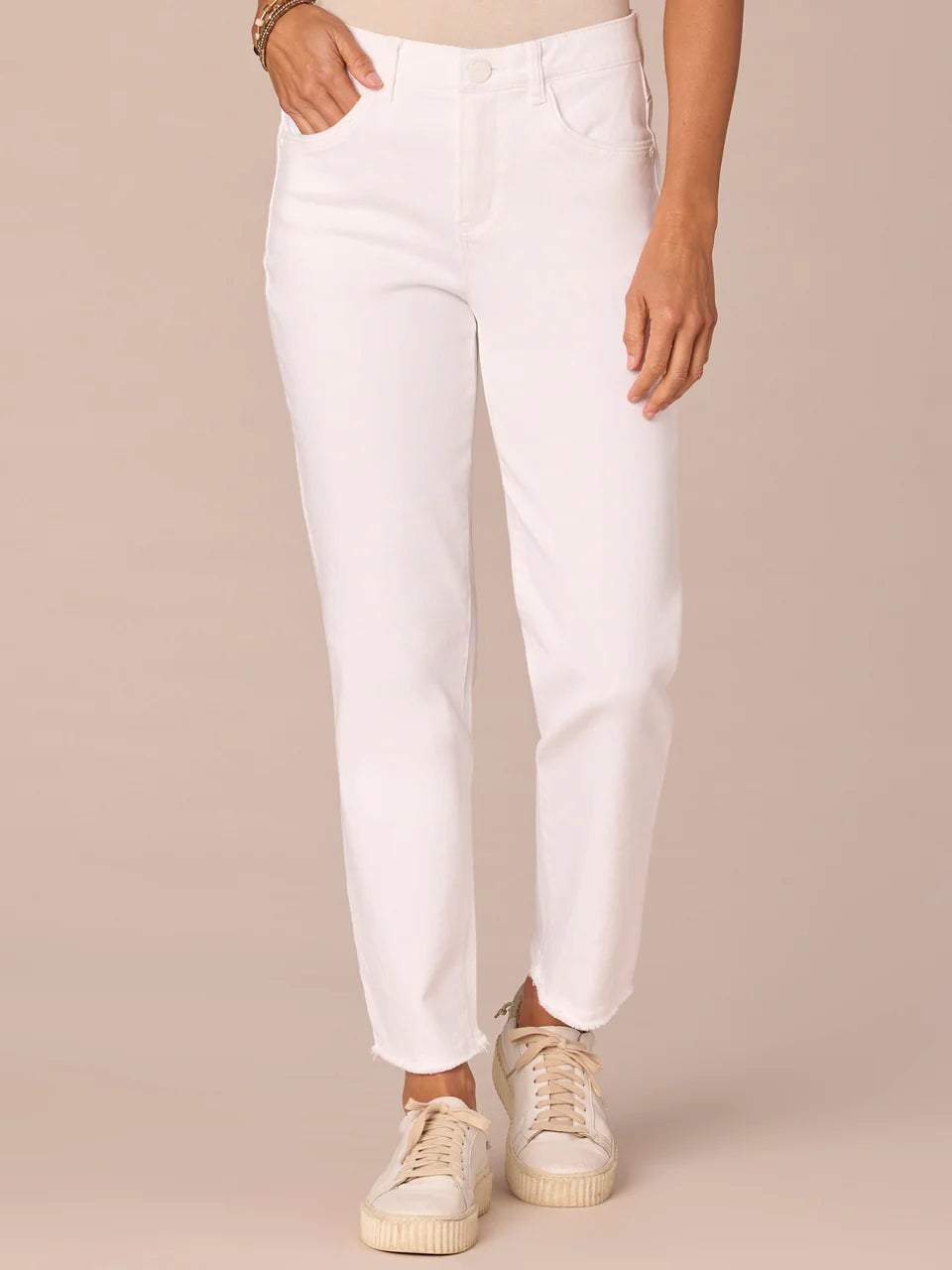 "Ab"solution® Colored Slim Straight Cascading "D" Pants