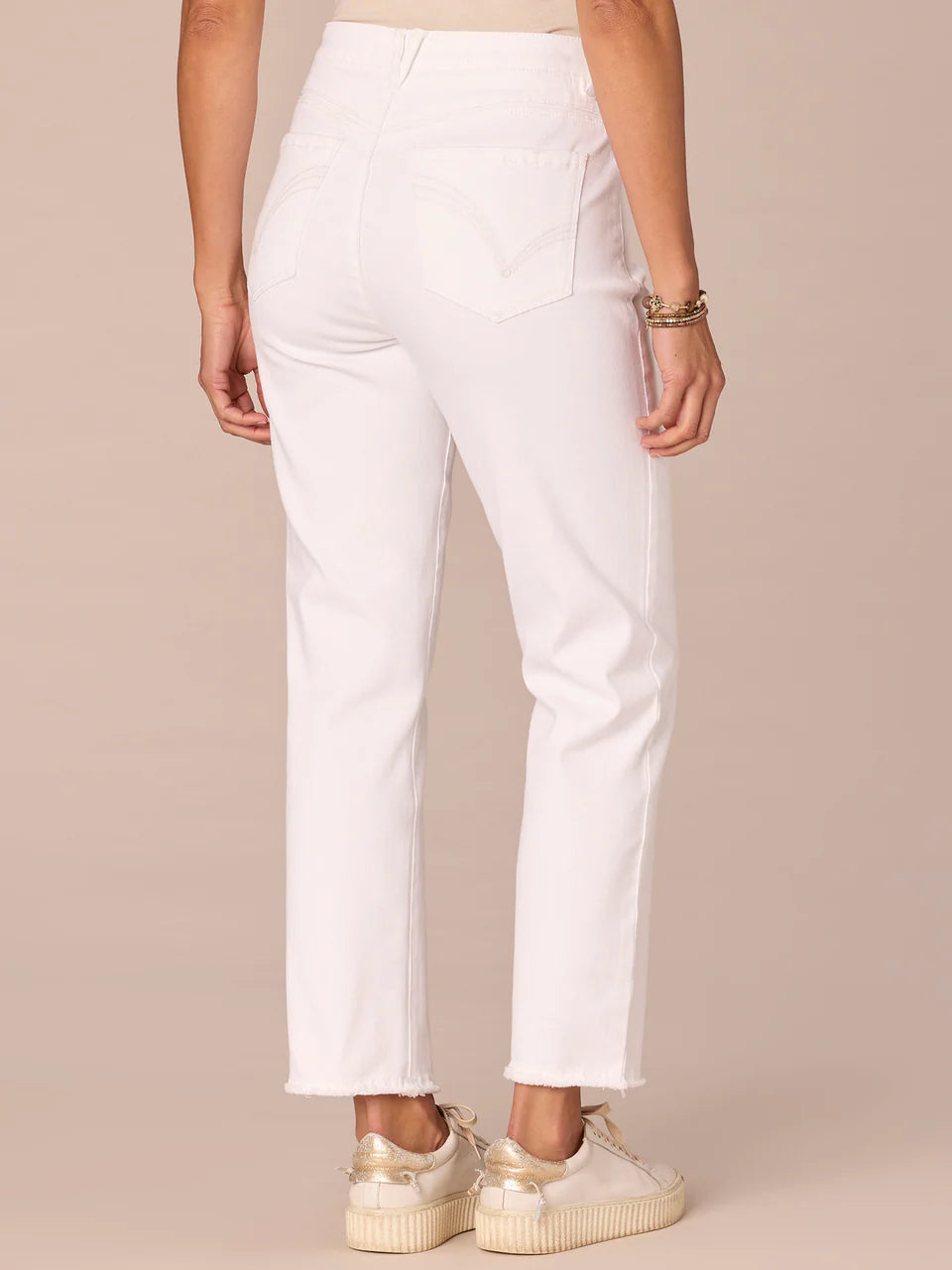 "Ab"solution® Colored Slim Straight Cascading "D" Pants
