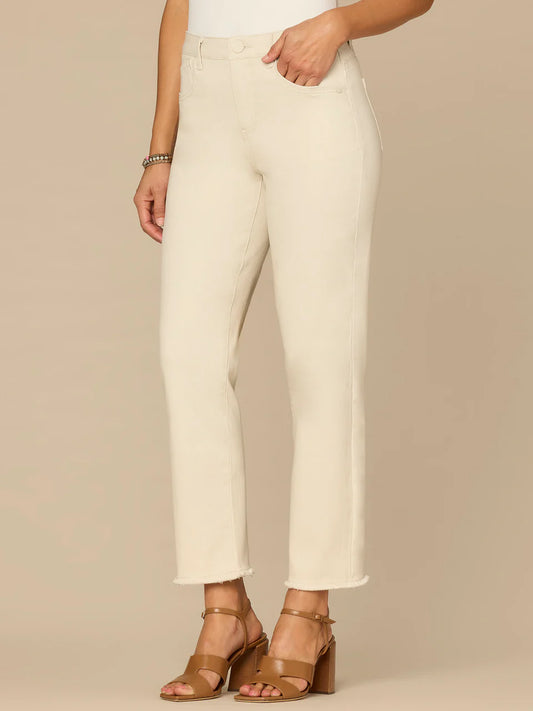 "Ab"solution® Colored Slim Straight Cascading "D" Pants