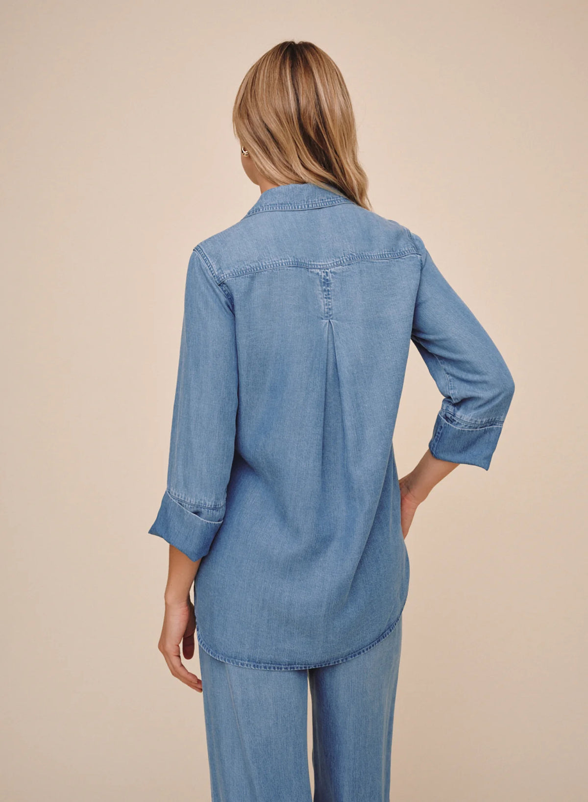 Shirt Tail Button Down in Indigo Harbor Wash