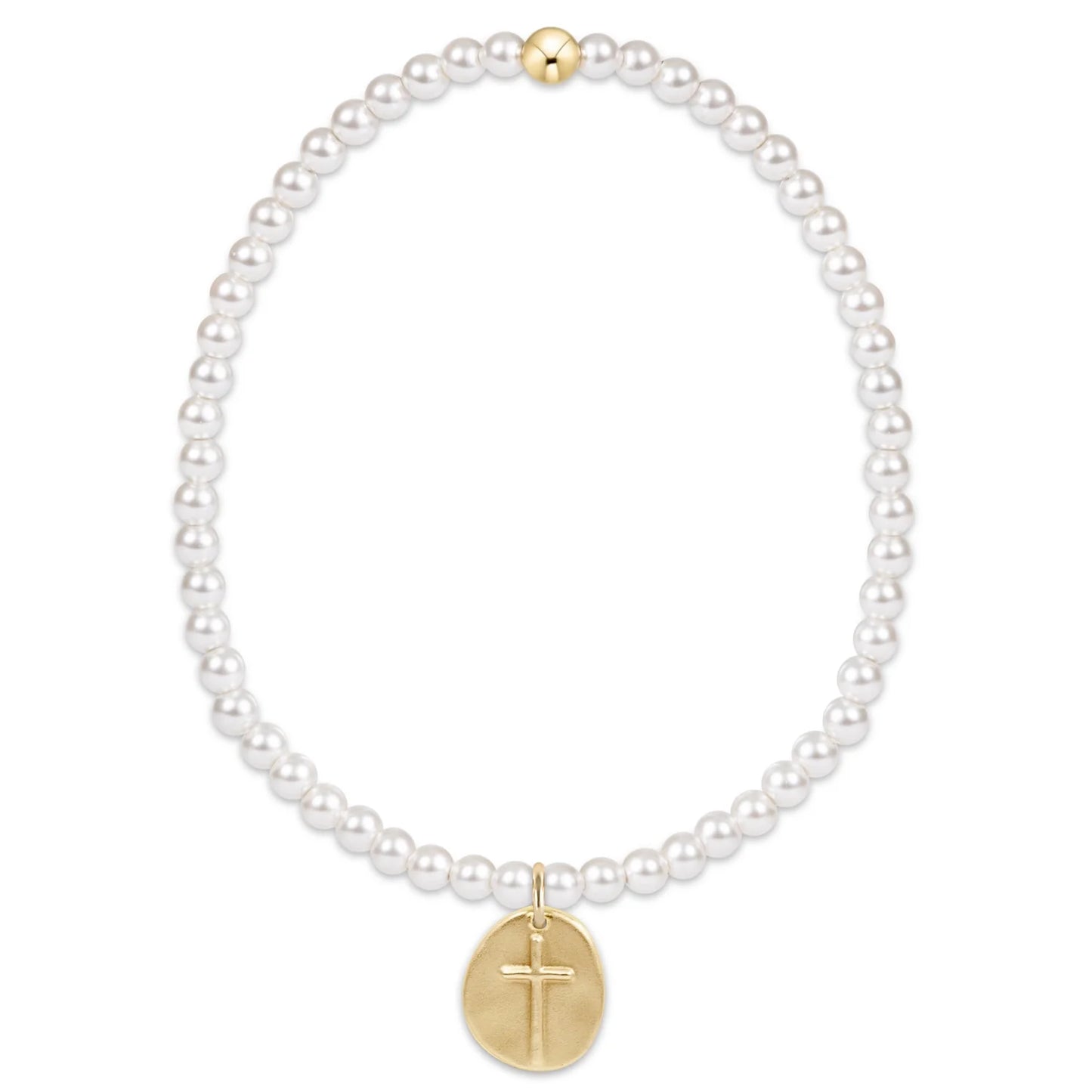 Classic Pearl 3mm Bead Bracelet-Inspire Small Gold