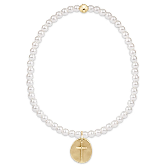 Classic Pearl 3mm Bead Bracelet-Inspire Small Gold