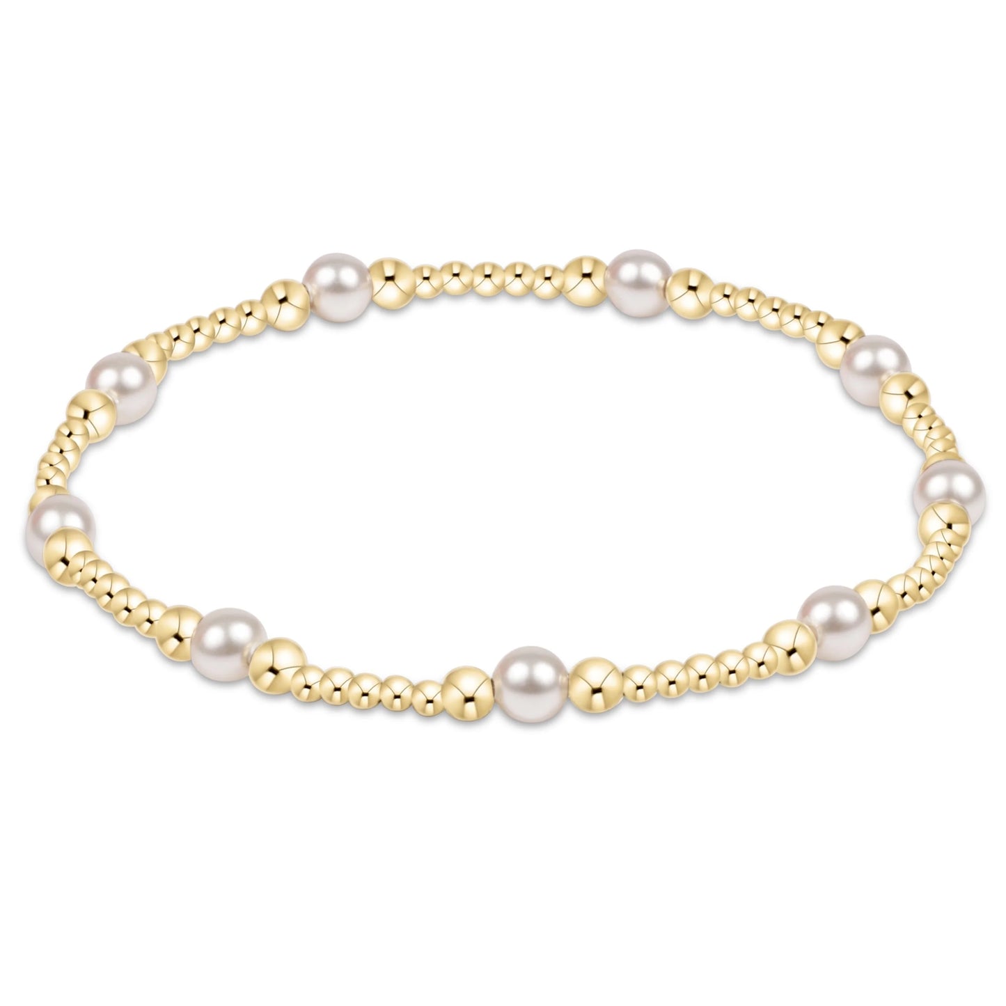 Classic Purpose Pattern 4mm bead bracelet Pearl
