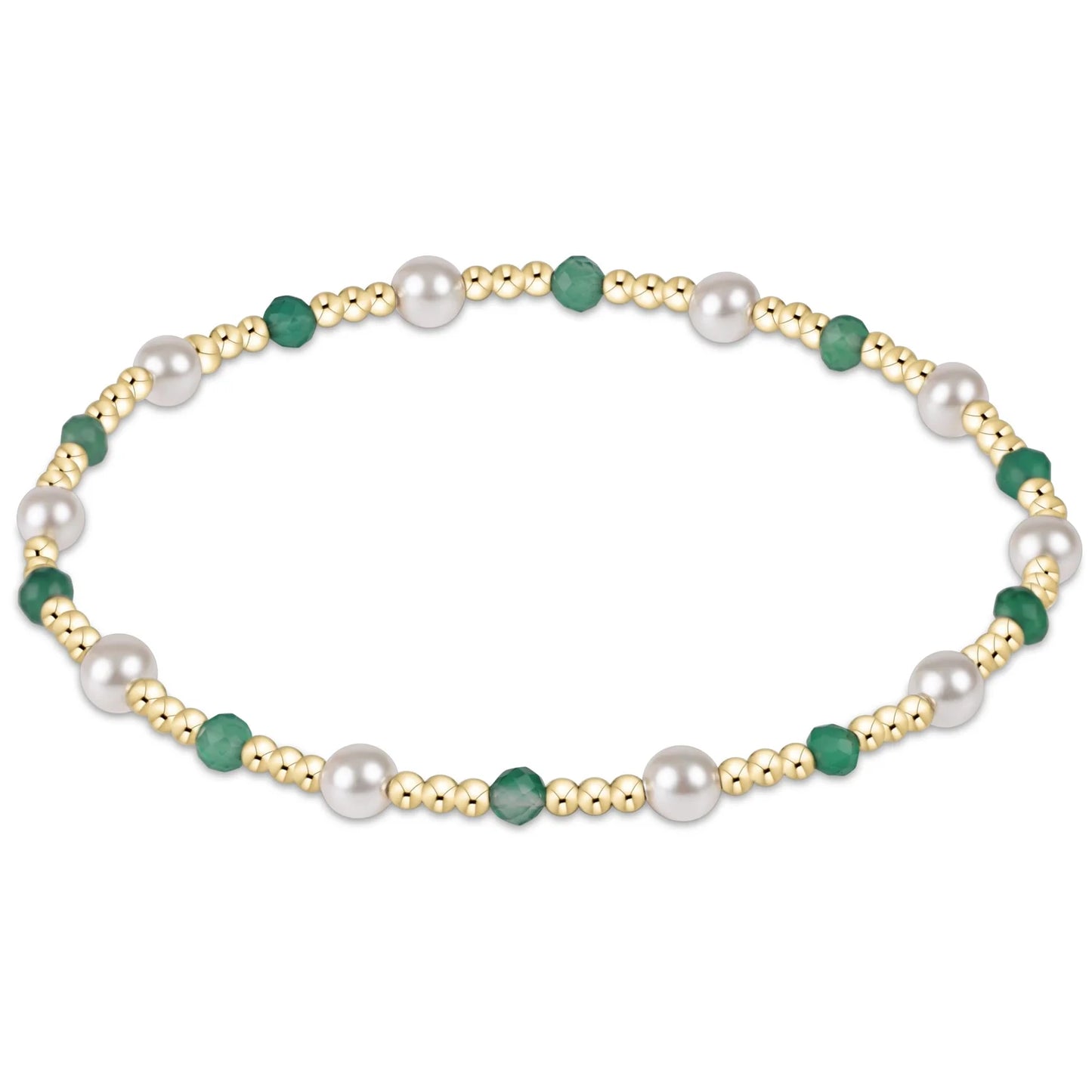 Pearl Sincerity Pattern 4mm Bead Bracelet-Green