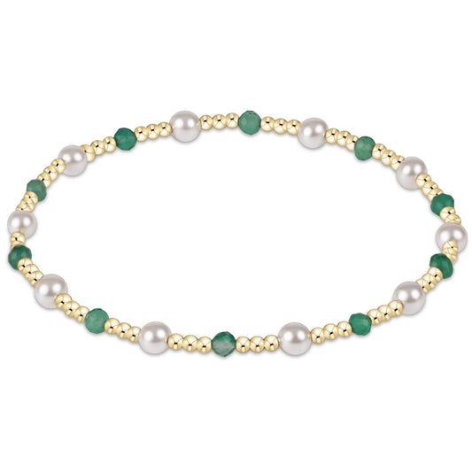 Pearl Sincerity Pattern 4mm Bead Bracelet-Green