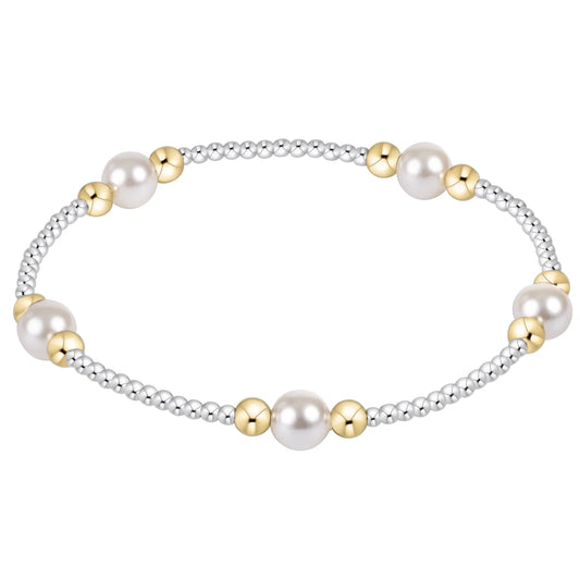 Purpose Pearl 6mm Bead Bracelet in Mixed Metal