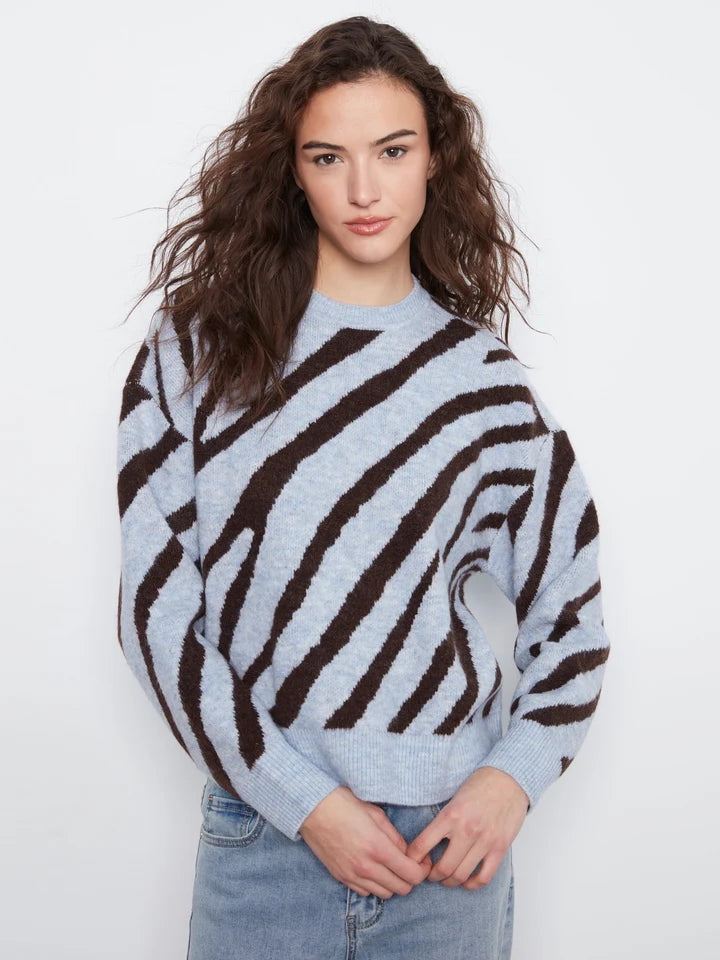 Crew Neck Jacquard Sweater