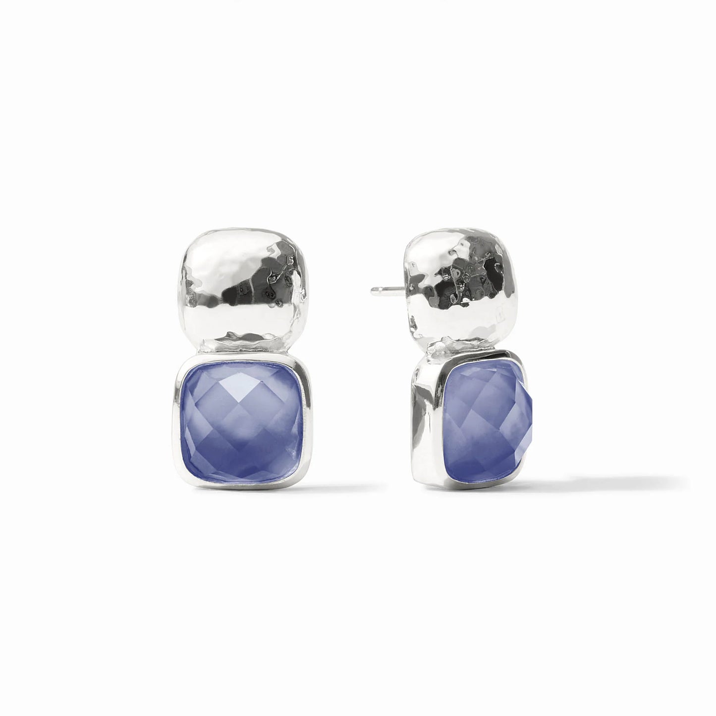 Catalina Earring in Silver and Iridescent Tanzanite Blue